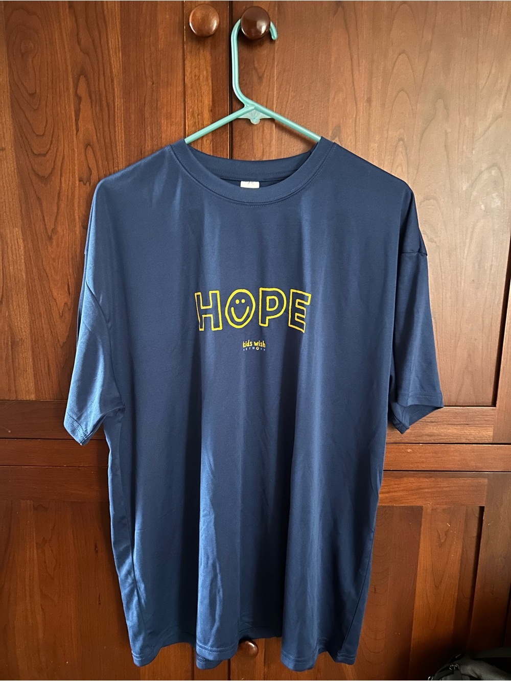 Navy "HOPE" Graphic Athletic Material Tee with Yellow Lettering